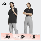 adidas情侣款加绒加厚直筒束脚运动裤男女秋冬阿迪达斯官方轻运动   中麻灰（推荐女生选小一码）   3XL