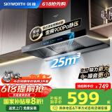 创维（Skyworth）【家电国家补贴20%】抽油烟机家用欧式顶吸式变频超大静压25立方大吸力油烟机T型排烟机自清洗Y019