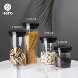 Hero 玻璃密封罐透明玻璃瓶子储物罐收纳罐保鲜罐茶叶罐 便携装500ml