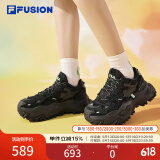 FILAFUSION斐乐潮牌女鞋硬糖鞋厚底老爹鞋女运动鞋女 黑色-BK 38