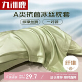 九洲鹿枕头套仿天丝枕套夏季凉枕芯套一对装 48*74cm双人整套枕芯外套