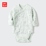 优衣库婴幼儿宝宝新生儿包臀衣长袖1件装连体衣新款478372 478373 478373/51嫩绿色 60cm