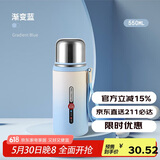 贝瑟斯小钢炮保温杯男女生不锈钢泡茶带盖高档茶水分离罗马杯蓝色550ml