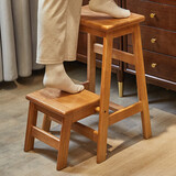 家逸实木梯凳家用两步梯折叠梯子登高人字梯马凳小台阶楼梯椅