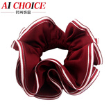 AiChoice优雅仿缎发圈韩国成人发绳头绳气质布艺粗头饰盘发女大号头花 酒红色