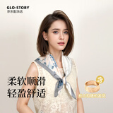 GLO-STORY丝巾女 70cm百搭田园风印花头巾女披肩送妈妈母亲节生日礼物