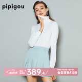 皮皮狗 两翻领套头 打底羊绒衫基础新款打底羊绒针织衫女士内搭毛衣 101本白 M /100