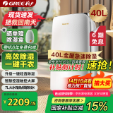 格力（GREE）除湿机家用抽湿机除湿量40升/天低噪除潮防霉除湿器智能控湿一键干衣单间参考面积80平DH40EF