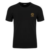 VERSACE JEANS范思哲男士夏季新款T恤圆领潮流短袖百搭印花半袖时尚男士 黑色 范思哲 XL 范思哲140-160斤