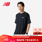 NEW BALANCE NB 官方短袖T恤男款运动休闲百搭纯色打底圆领上衣 BK MT41509 2XL