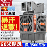 雅杰蓝工业冷风机移动水冷空调大型工厂房商用环保水空调制冷风扇 单面1.5kw定速 顶配款航空玻璃钢扇叶+16cm佳木斯水帘