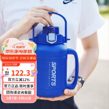 乐扣乐扣（LOCK&LOCK）保温桶小冰桶小水库不锈钢保冷壶1.35L户外旅行大容量保温水壶蓝