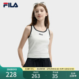 FILA 斐乐官方女子针织背心2024夏季新款时尚休闲撞色宽肩带内搭 云菇白-WT 165/84A/M