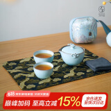 万仟堂（Edenus）陶瓷茶具快客杯便携旅行包一壶二杯功夫茶具套装 称心如意 粉青釉