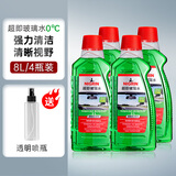 NIGRIN德国尼格林汽车玻璃水强力去虫胶油膜雨刮水四季通用 0℃2升4瓶装 去油膜去虫胶