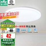 雷士（NVC）阳台灯卧室灯吸顶灯灯具灯饰厨房灯LED照明灯现代简约灯饰卫生间 如雪白 12瓦 正白光 IP40防虫