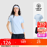 安踏（ANTA）速干运动套装 女夏季防走光训练运动服中考体测跑步瑜伽服两件套 【速干防走光A款】冰凉蓝/黑-4 M/女165