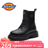 Dickies女士马丁靴舒适百搭英伦短靴显高显瘦女靴 黑色 36 
