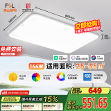 FSL佛山照明LED吸顶客厅灯护眼高显97全光谱智能蝉翼144W包安装