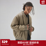 CHINISM CH基础款飞行员夹克外套男秋冬加厚棉衣美式复古男士棉服 黄绿色 L