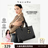 纽芝兰（NUCELLE）黑色鸭子托特包包女2025容量上课通勤手提单肩大包生日520礼物