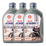 壳牌U能量爱德王子全合成欧洲原装进口踏板跨骑摩托机油10w40 10W40 1L*3