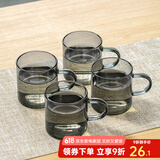 忆壶茶（YIHUTEA） 茶杯小品杯玻璃杯带把手耐热玻璃小茶碗品茗杯小杯子功夫茶具 100ml思忆杯4只