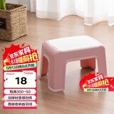 好尔凳子家用小板登客厅卧室换鞋凳防滑塑料凳子脚踏矮凳北欧粉1个装