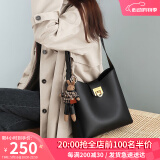 viney牛皮包包女包品牌水桶包轻奢单肩斜挎包生日520送女朋友礼物老婆