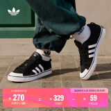 adidas预售 NIZZA休闲复古篮球风帆布鞋男女阿迪达斯官方三叶草 一号黑/白     42