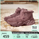斯凯奇（Skechers）女鞋春加绒厚底老爹鞋中帮雪地靴防滑休闲鞋167338