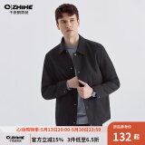 千纸鹤（Q ZHIHE）翻领夹克外套男春秋季新款商务休闲衣多穿干部行政薄款30939 03A黑色 XL