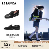 莱尔斯丹李凯馨同款低跟复古小香风乐福舒适女单鞋19002 黑色BKG 39