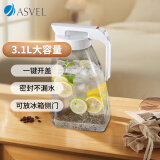 阿司倍鹭（ASVEL）塑料冷水壶大容量凉水壶泡茶壶冰箱果汁壶扎壶食品级耐高温 3.1L
