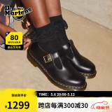 马丁（DR.MARTENS）Polley春舒适百搭通勤T字光面皮浅口皮鞋玛丽珍鞋 黑色 39
