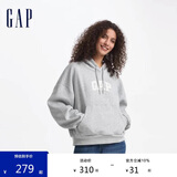GAP女装秋季款经典logo碳素磨毛抓绒休闲连帽衫卫衣634443