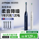锦美客（JIMOK）德国电动牙刷智能声波套装情侣送男友女友生日礼物套装 生日礼物 深邃蓝【4支刷头】