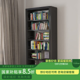 豫正豫正家用学生现代简约书籍馆多层落地置物架钢制简易图书馆书架 磨砂黑单面六层2米高1m长主架
