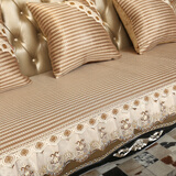 夏季沙发垫欧式防滑高档奢华凉席垫藤席垫真皮夏天款冰丝凉席坐垫 横纹 20cm*30cm （餐垫4片一套）