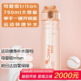 绿珠母亲节礼物送妈妈运动水杯健身吸管杯女士女生学生户外 750ml 粉