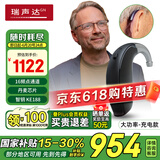 瑞声达丹麦助听器老人重度老年人隐形耳聋耳背式年轻人 16频点通道 智钥 KE188 特大功率+电池
