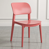 和大人餐椅家用塑料椅子现代简约餐厅饭桌靠背休闲椅北欧洽谈接待餐桌椅 LGF版红色 加强加厚破损必赔