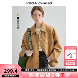 VEGA CHANG短外套女2025年新款秋装复古显瘦旷野美拉德上衣 核桃棕 M