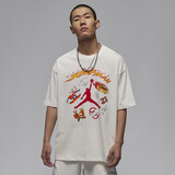 Jordan男子乔丹 趣味印花Logo 纯棉短袖T恤HJ3965-133白色2XL