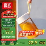 富光清然玻璃杯 高硼硅玻璃水杯子 女生便携牛奶咖啡刻度茶杯330ml