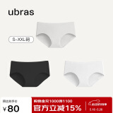 ubras女士内裤女抗菌底裆中腰三角裤椰青灰色+黑色+白色S