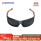 迪卡侬户外山地运动男女墨镜潮QUOP黑橙太阳眼镜-镜腿镂空-4583537