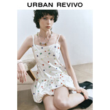 UR2025夏季新款女装碎花刺绣打揽花苞吊带连衣裙UYL750045 本白 (偏短) M