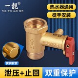 一靓电热水器安全阀止回阀泄压阀水管道减压阀 【侧接0.8mpa铜本色】铜芯安全阀