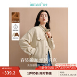 茵曼（INMAN）春季外套女装2025新款复古麂皮绒休闲高级宽松长袖小个子夹克上衣 浅杏色 M